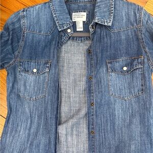 Forever 21 Blue Denim Button-Up Shirt